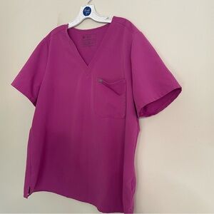 Figs V-Neck Scrub Top‎ in Magenta Pink/ Purple ~Size XXL ~ Healthcare